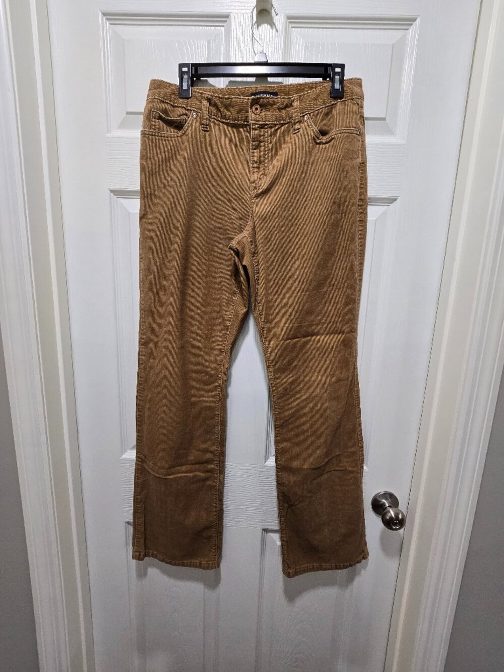 Lands End Womens Corduroy Chino Pants 10 Brown Winter Flat Front
